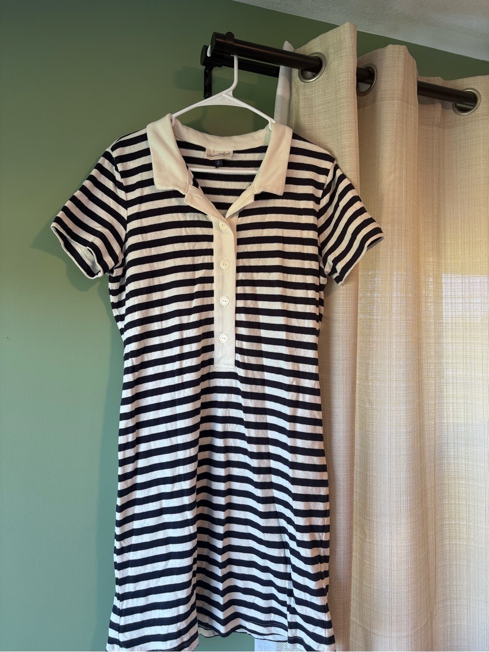 Universal Thread Black and White Striped Collared Dress